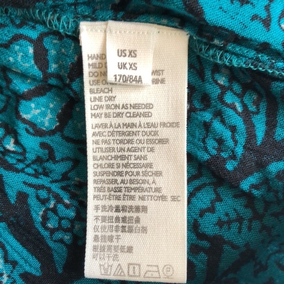 Free People See Ya Later Green Black/Turquoise Smocked Floral Dress Size XS - Picture 9 of 12